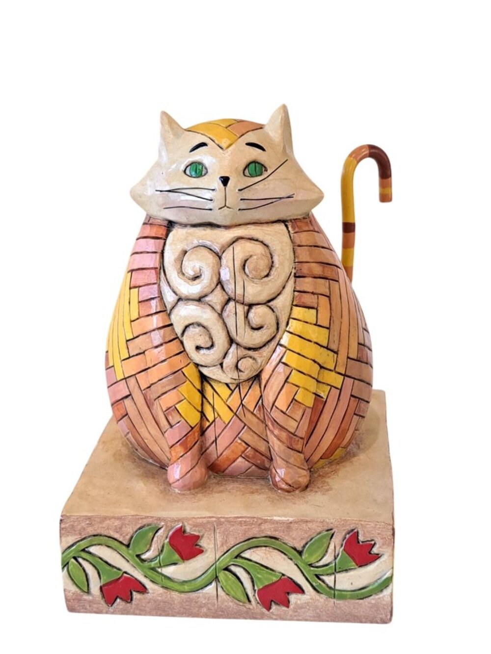 Jim Shore Handpainted Cat Figurine Elijah Heartwood Mosaic Folk Art Collectible